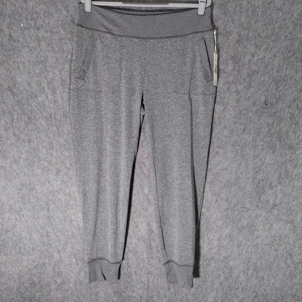 Balance Collection Women Joggers Large Gray Athleisure Heathered Cuffed Pockets